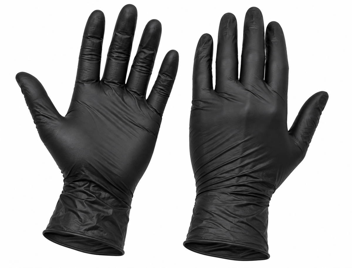 Ready Powder Free Black Nitrile Gloves 5ml