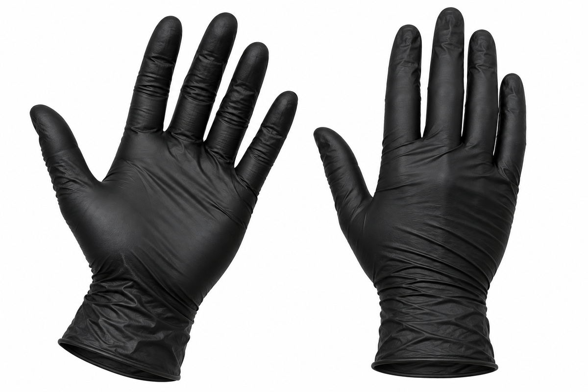 Powder Free Black Nitrile Glives 5ml Small